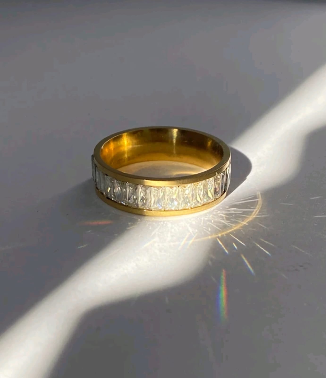 Anti Tarnish Baguette Ring - Tennis Ring
