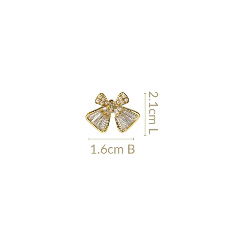 Single diamond earring on a white background
