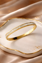 Gold Tennis bracelet with diamond accents by Hues Of Jewels
