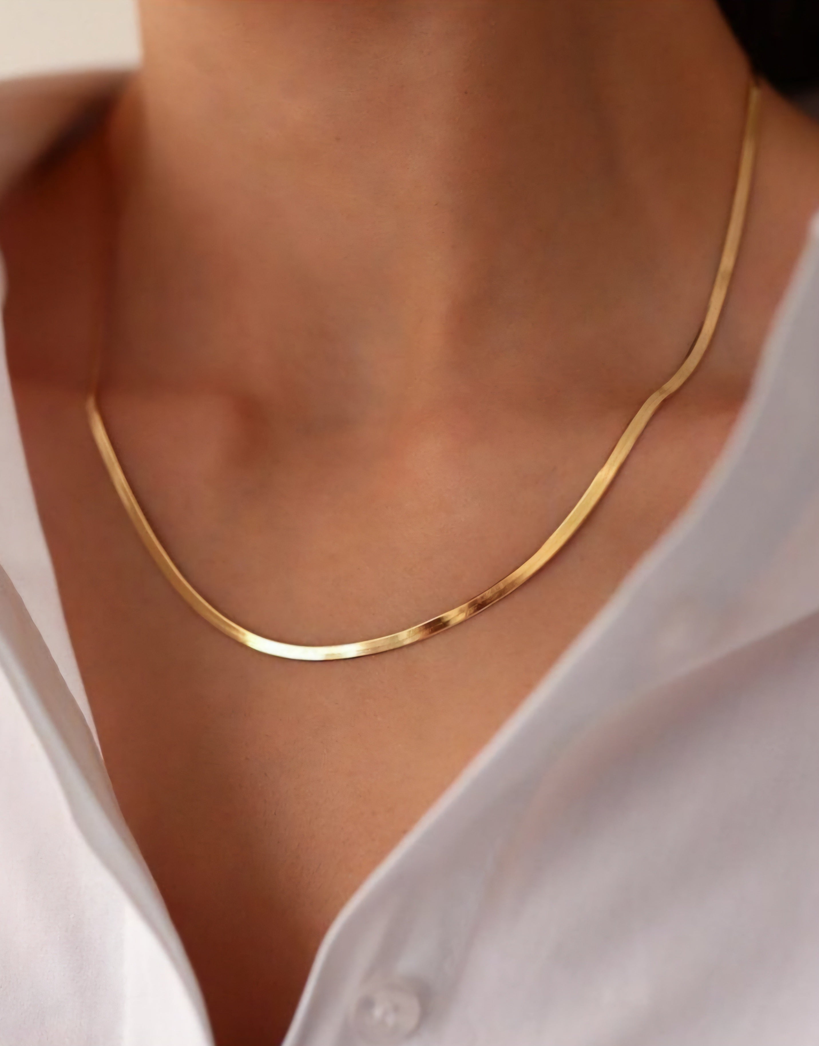 Anti tarnish golden snake chain