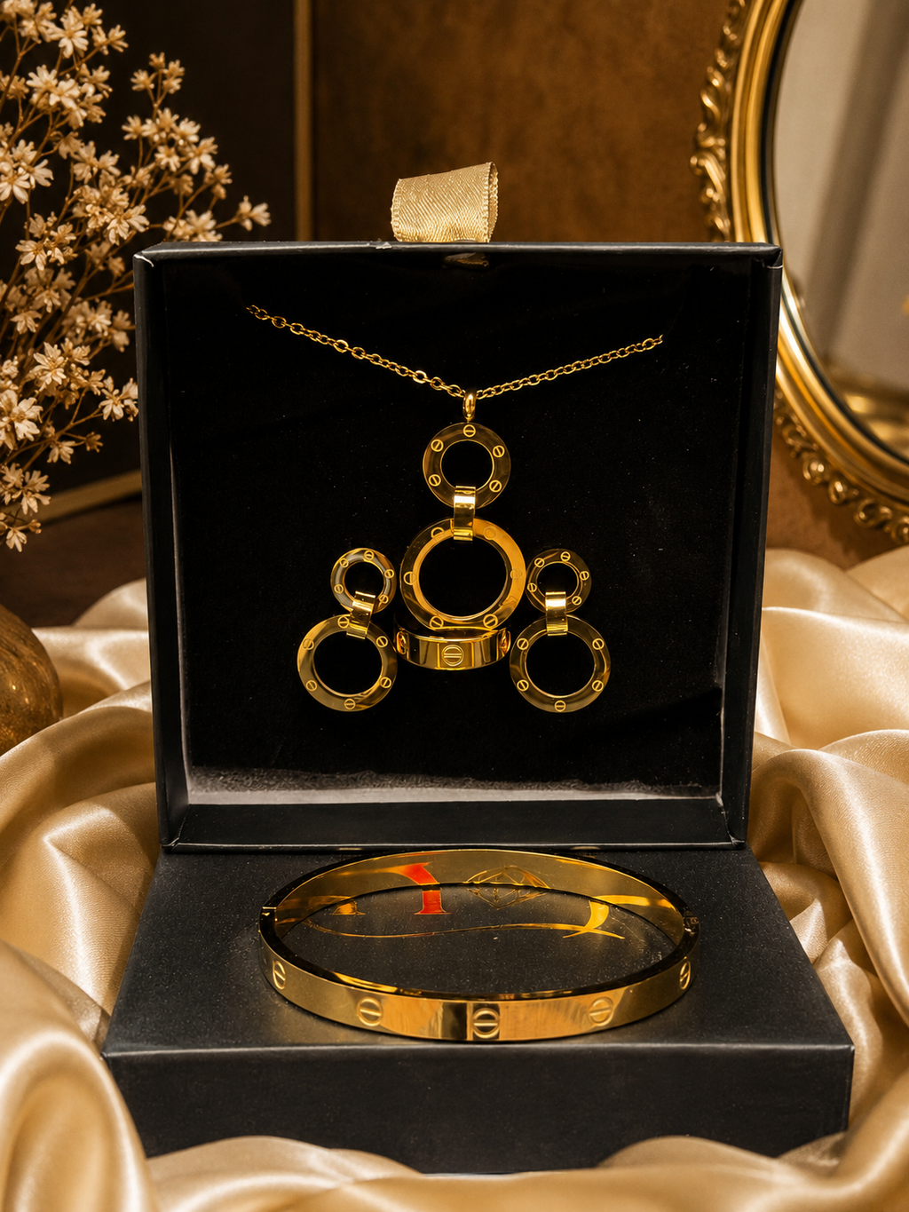 Aura Set - Earrings, Ring, Bracelet & Neck Chain