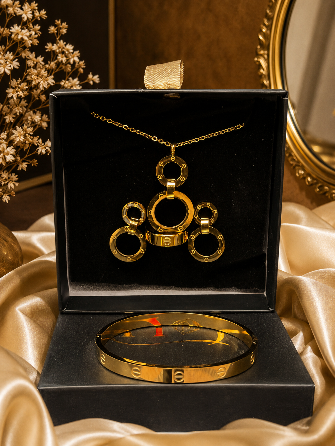 Aura Set - Earrings, Ring, Bracelet & Neck Chain