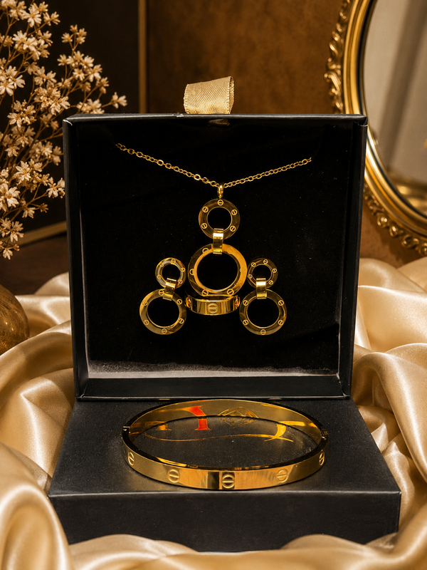 Aura Set - Earrings, Ring, Bracelet & Neck Chain