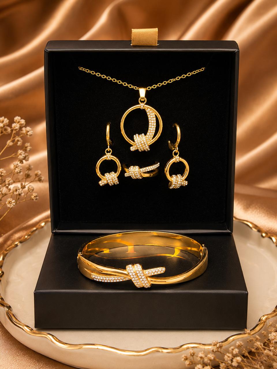 Tifelle Set - Earring, Ring, Bracelet & Neck Chain with Pendant