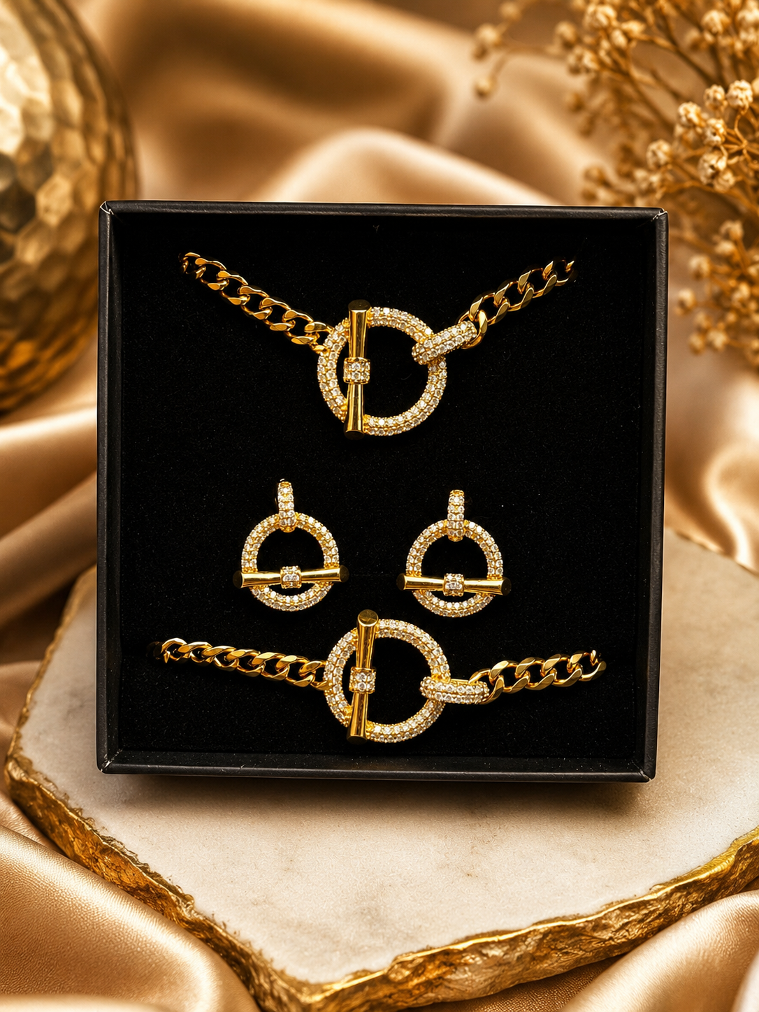 Axis Set - Earrings, Bracelet & Neck Chain