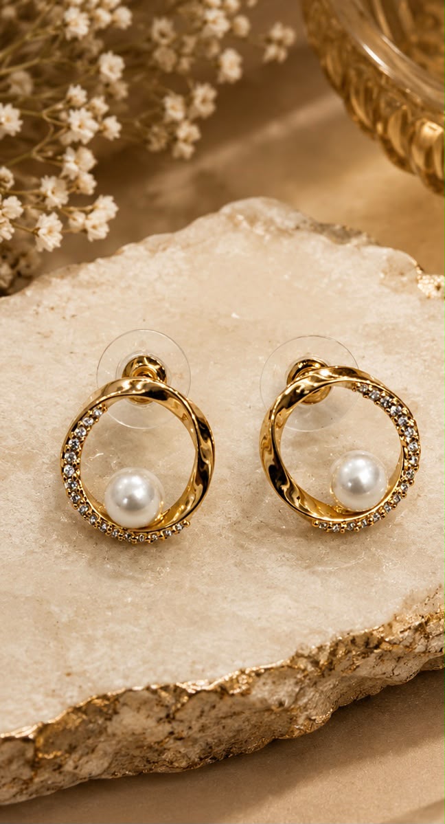Pearl Halo Earrings